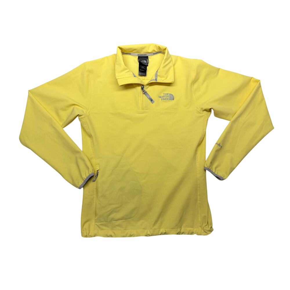 The North Face Womens M Yellow Apex Softshell 1/4 Zip Pullover Jacket Outdoor